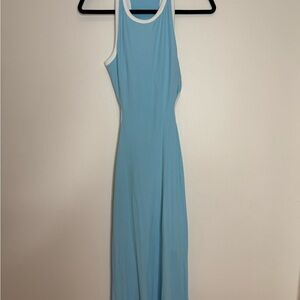 Sleeveless Blue Maxi Pants Store Dress